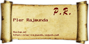 Pler Rajmunda névjegykártya